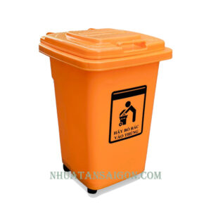 thung-rac-30l-co-banh-xe-mau-cam