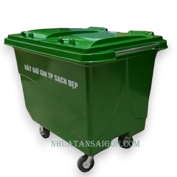 Thùng rác Composite 1000L 4 bánh xanh thung-rac-composite-1000l-4-banh-xanh