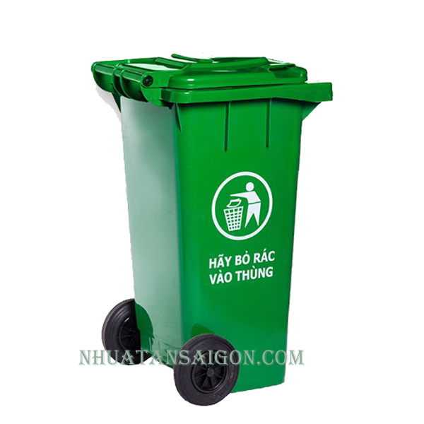 Thùng rác HDPE 120 lít dày xanh lá thung-rac-hdpe-120-lit-day-xanh-la