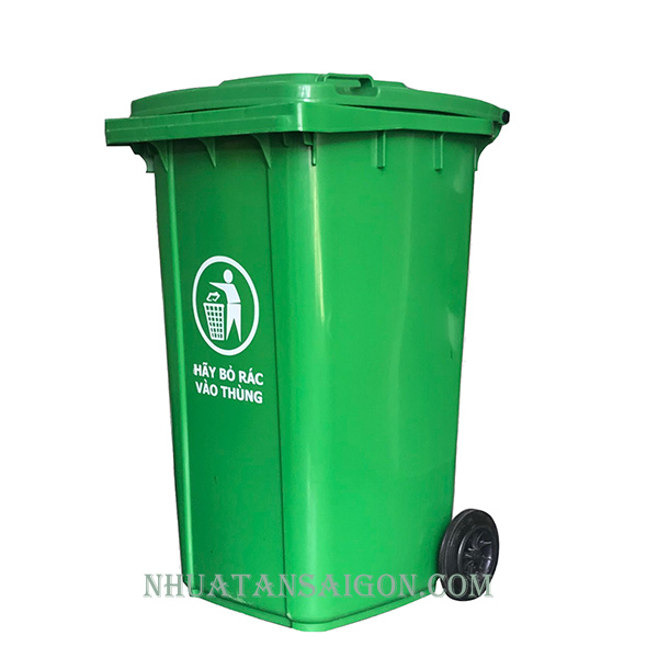 Thùng rác HDPE 240 lít dày 13kg xanh lá thung-rac-hdpe-240-lit-day-13kg-xanh-la