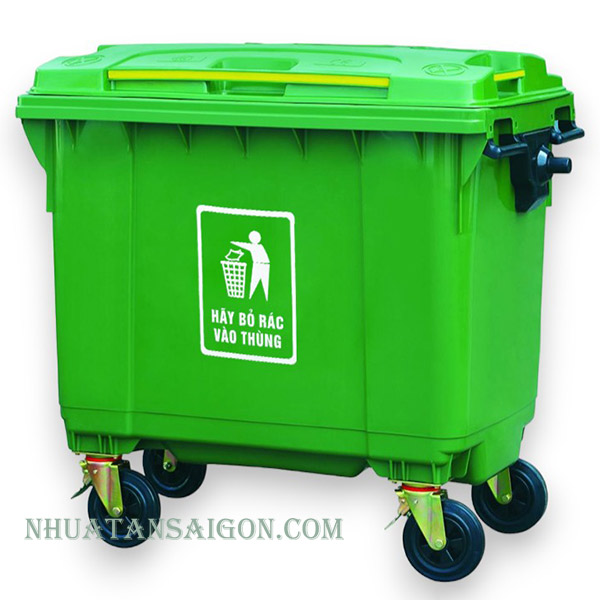 Thùng rác HDPE 660 lít màu xanh lá thung-rac-hdpe-660-lit-mau-xanh-la