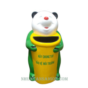 thung-rac-hinh-gau-truc-xanh
