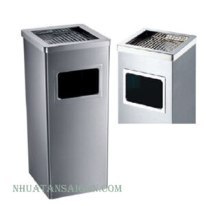Thùng rác inox vuông có gạt tàn 300 thung-rac-inox-vuong-co-gat-tan-300