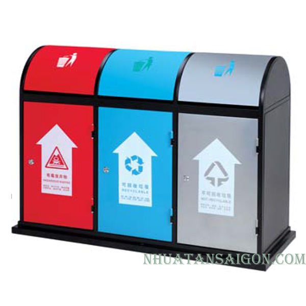 Thùng rác ngoài trời 3 ngăn A58O thung-rac-ngoai-troi-3-ngan-a58o