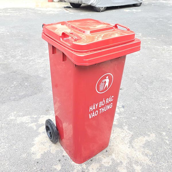 Thùng rác HDPE 120 lít dày màu đỏ thung-rac-nhua-120l-mau-do