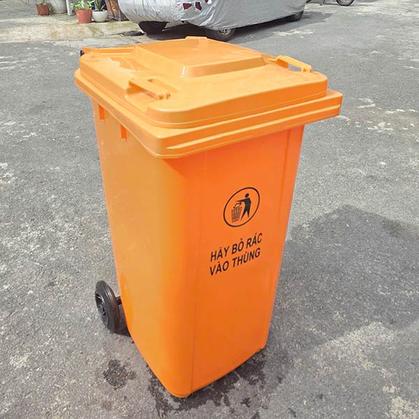 Thùng rác HDPE 240 lít dày 13kg màu cam thung-rac-nhua-240l-day-13kg-mau-cam