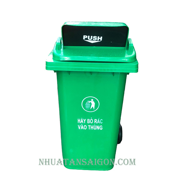 Thùng rác Push 120 lít nắp hở xanh thung-rac-push-120-lit-nap-ho-xanh
