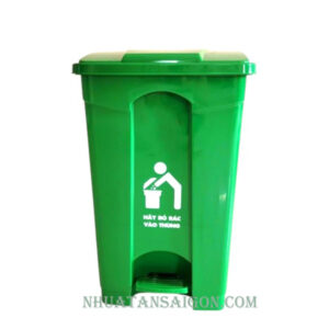 thung-rac-dap-chan-70l-xanh-la