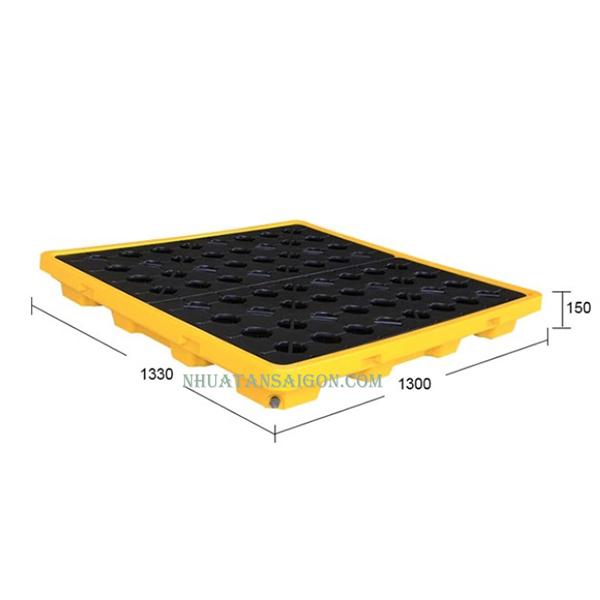 Pallet Chống Tràn 4 Phuy Thấp