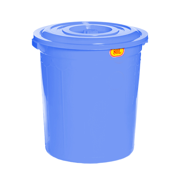 Thùng Nhựa Tròn Có Nắp 80L