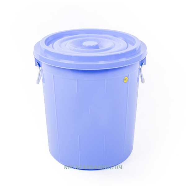 Thùng Nhựa Tròn Có Nắp 35L